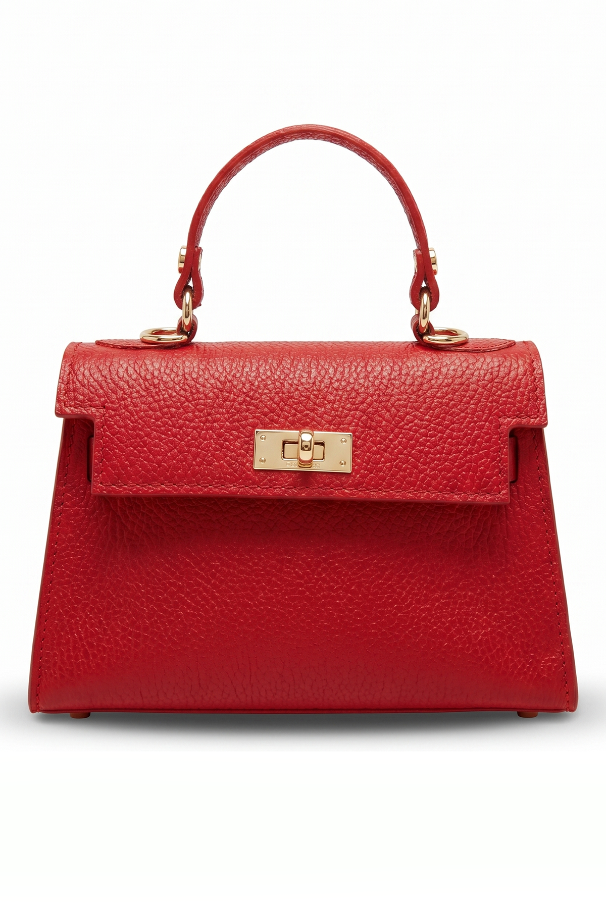 Bolso mini de mano y bandolera en piel Roja cereza