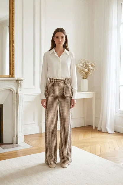 Camisa mujer manga larga blanco roto - CHICA del Sur