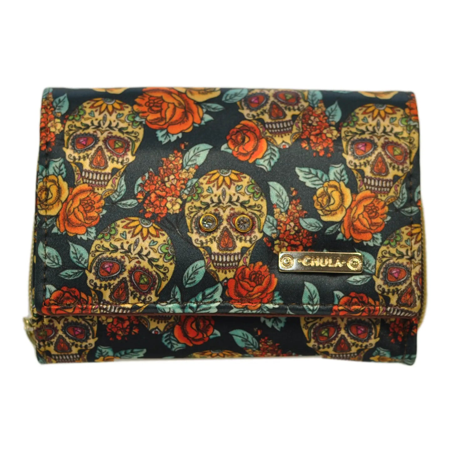 Dalia Skull Party Women's Medium Wallet Vegan Leather | CHULA Tulum