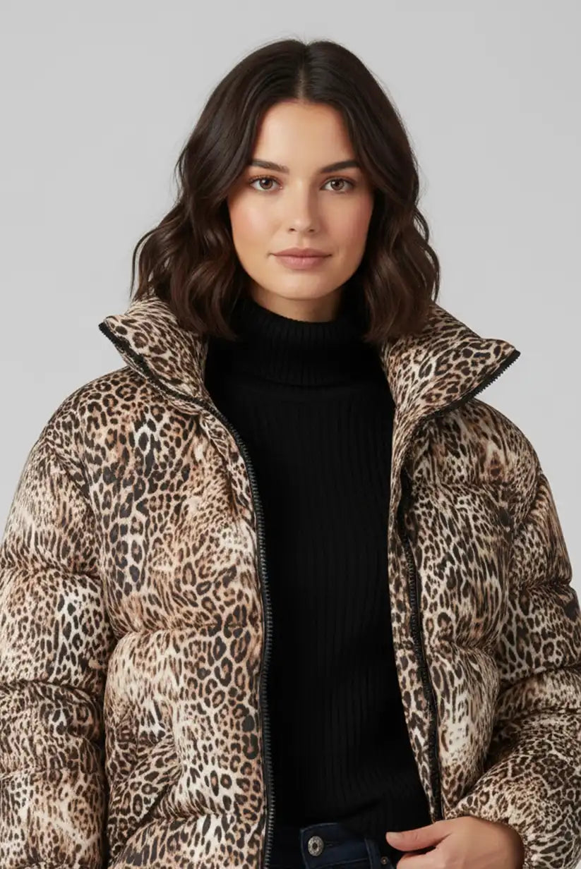 Cazadora acolchado sintético animal print - CHICA del Sur