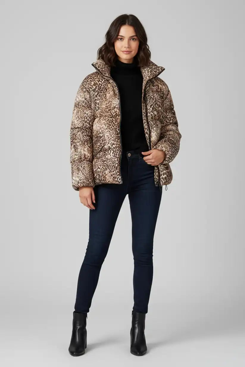 Cazadora acolchado sintético animal print - CHICA del Sur