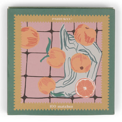 Jumbo Cajas de Cerillas Paddywax - Oranges | 100 Cerillas con Diseño Artístico - CHICA del Sur