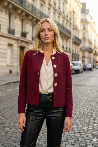 Chaqueta mujer Burdeos con botones dorados - CHICA del Sur