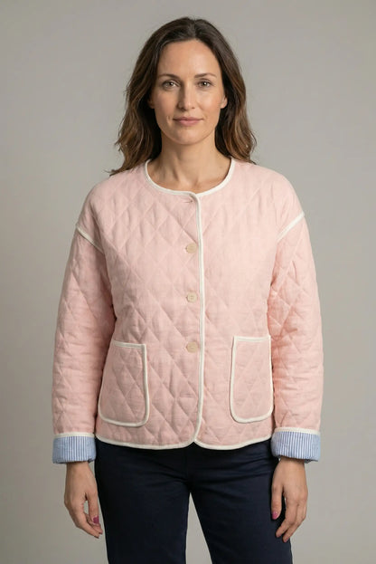 Chaqueta rosa acolchada de mujer, estilo casual de primavera, moda CHICA del Sur