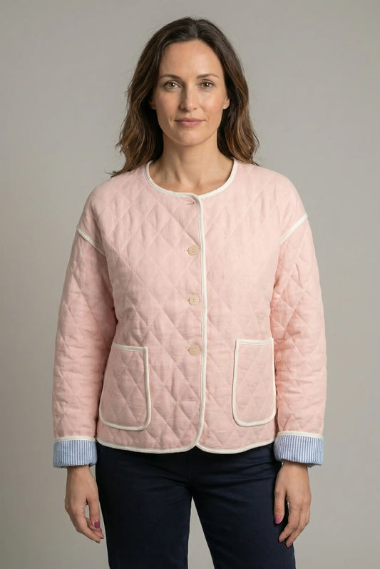 Chaqueta rosa acolchada de mujer, estilo casual de primavera, moda CHICA del Sur