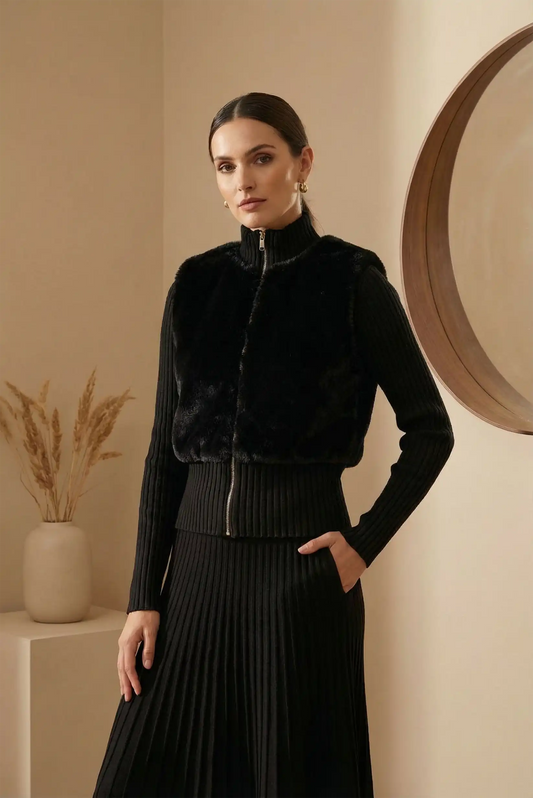 Chaqueta de pelo sintético Negro Chamonix - CHICA del Sur