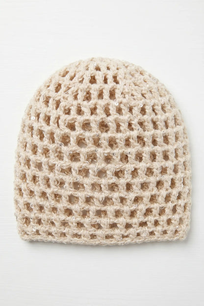 Sombrero Gorro malla de crochet hecho a mano con lentejuelas