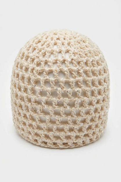 Sombrero Gorro malla de crochet hecho a mano con lentejuelas