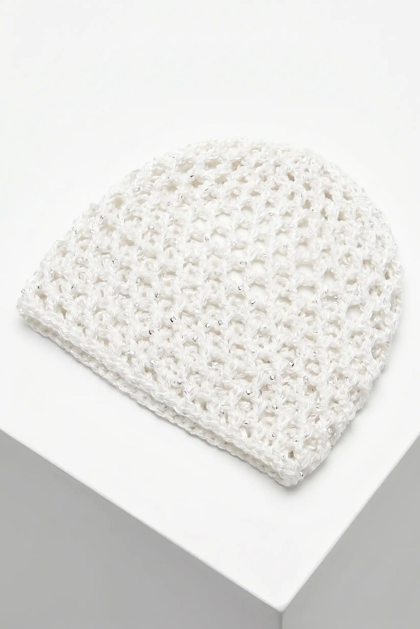 Sombrero Gorro malla de crochet hecho a mano con lentejuelas