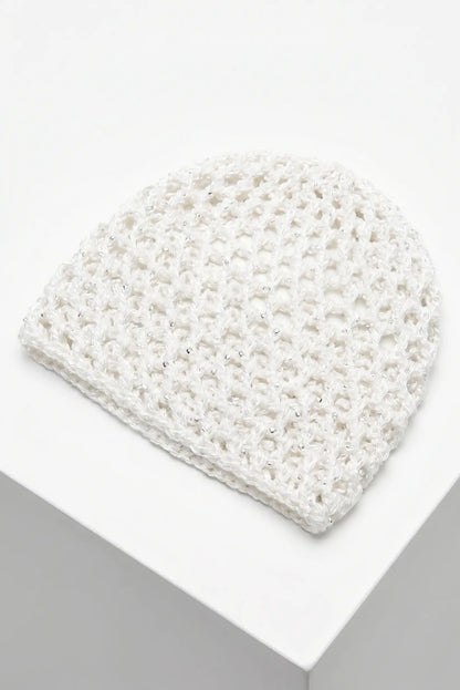 Sombrero Gorro malla de crochet hecho a mano con lentejuelas