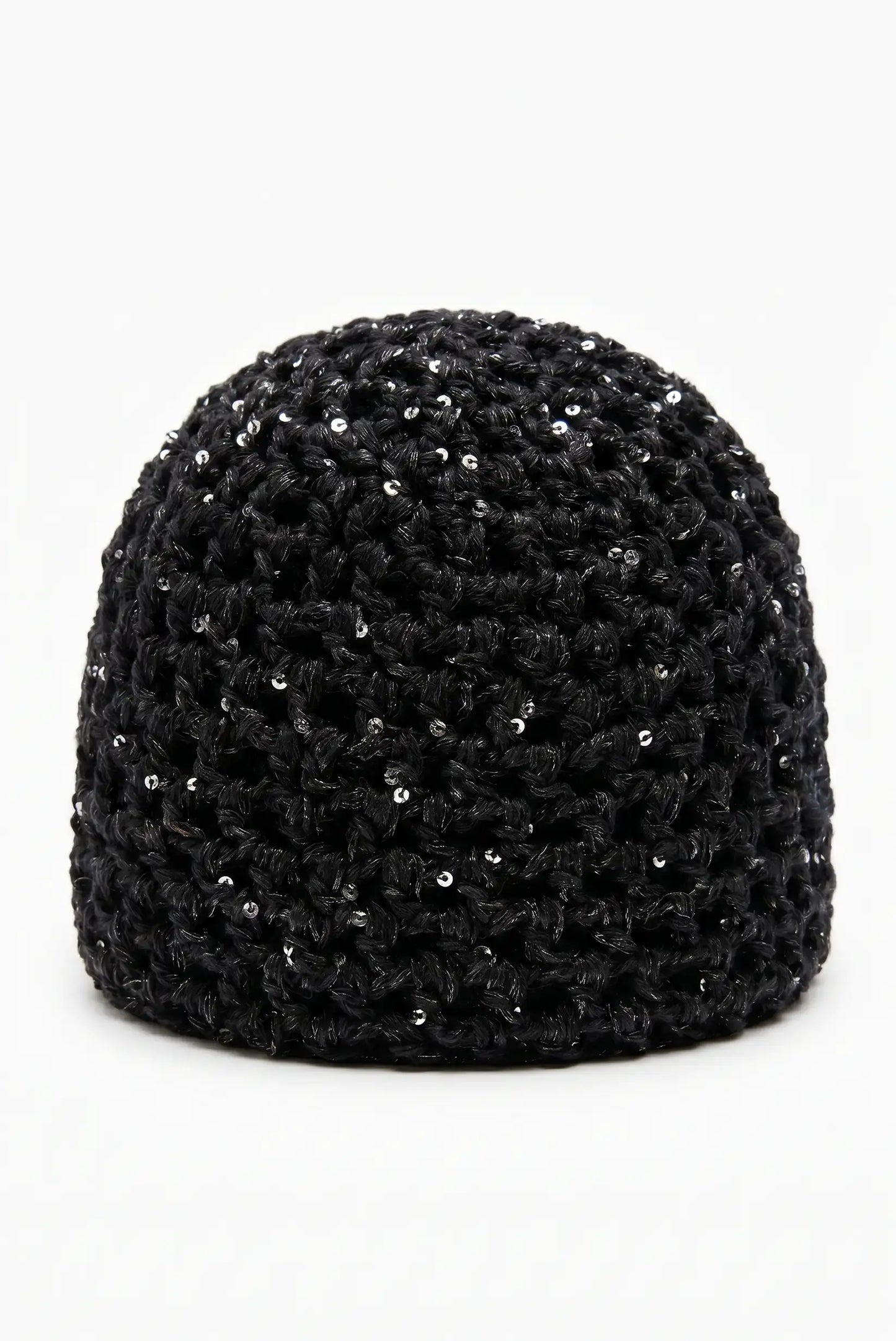 Sombrero Gorro malla de crochet hecho a mano con lentejuelas