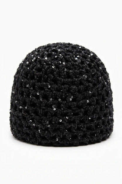 Sombrero Gorro malla de crochet hecho a mano con lentejuelas