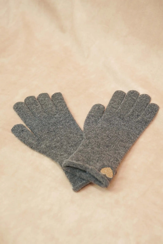 Guantes mujer invierno Gris corazón