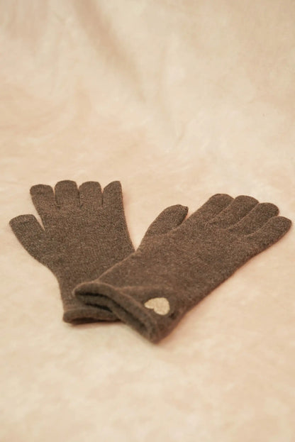 Guantes mujer invierno Marrón chocolate corazón