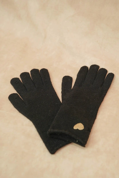 Guantes mujer invierno negro corazón