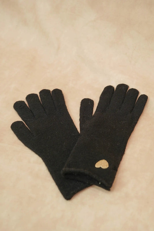 Guantes mujer invierno negro corazón
