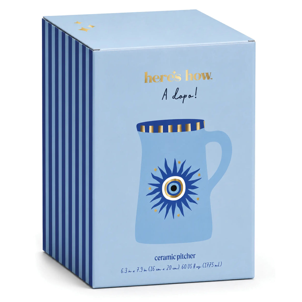 Jarra de ceramica colección A Dopo Ojo Turco Azul