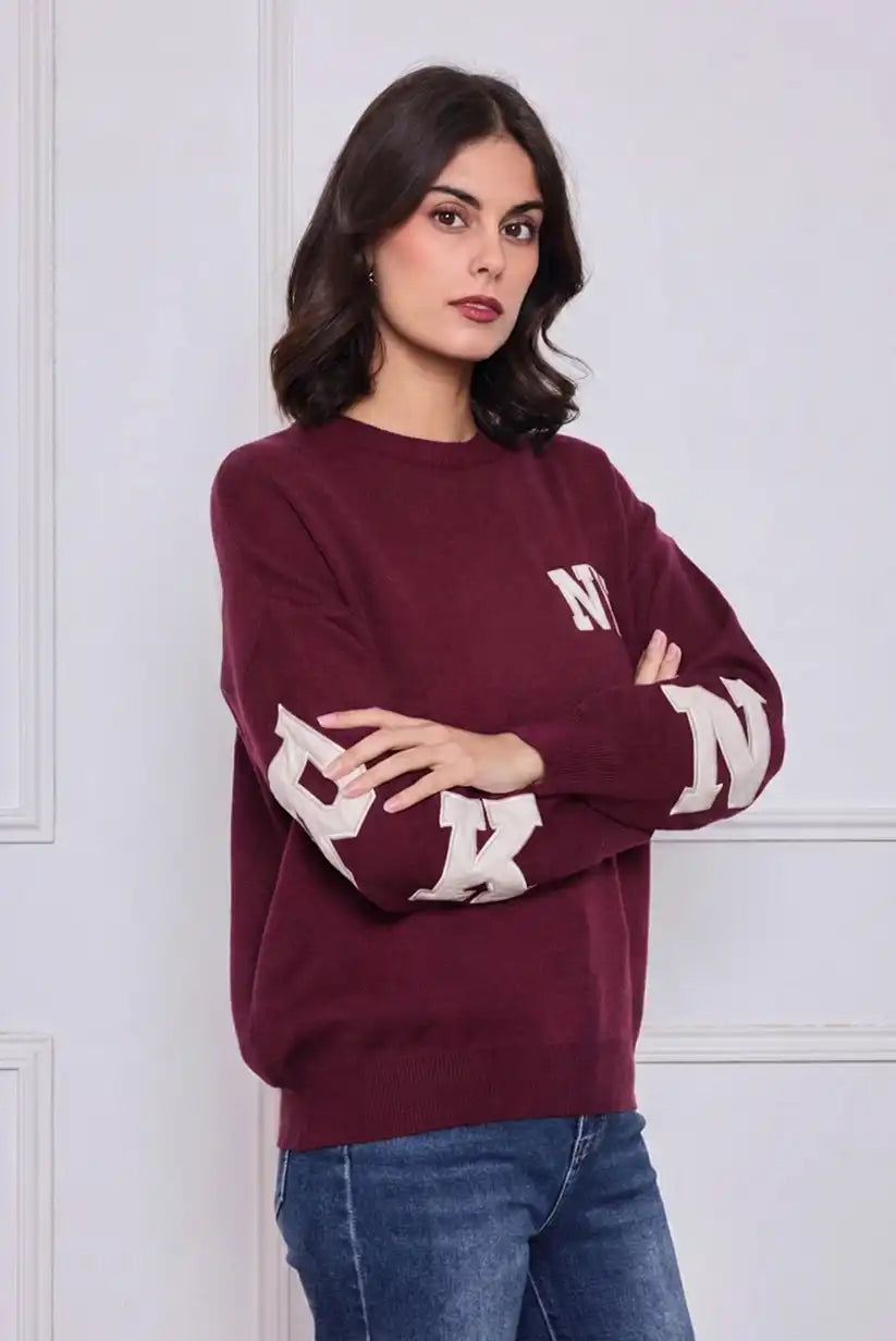 Jersey mujer New York burdeos - CHICA del Sur