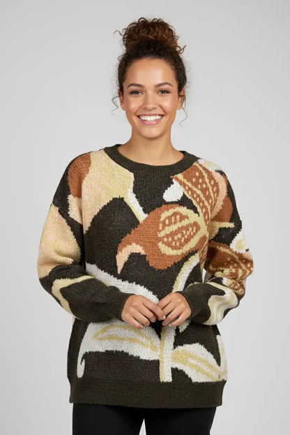 Jersey estampado floral en tonos tierra “Florencia” - CHICA del Sur