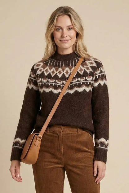 Jersey mujer rombos marrón - CHICA del Sur