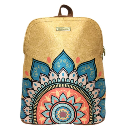 Mochila de Mujer y Bolso de hombro grande BagPack Mandala Dorada | CHULA Tulum - CHULA Tulum