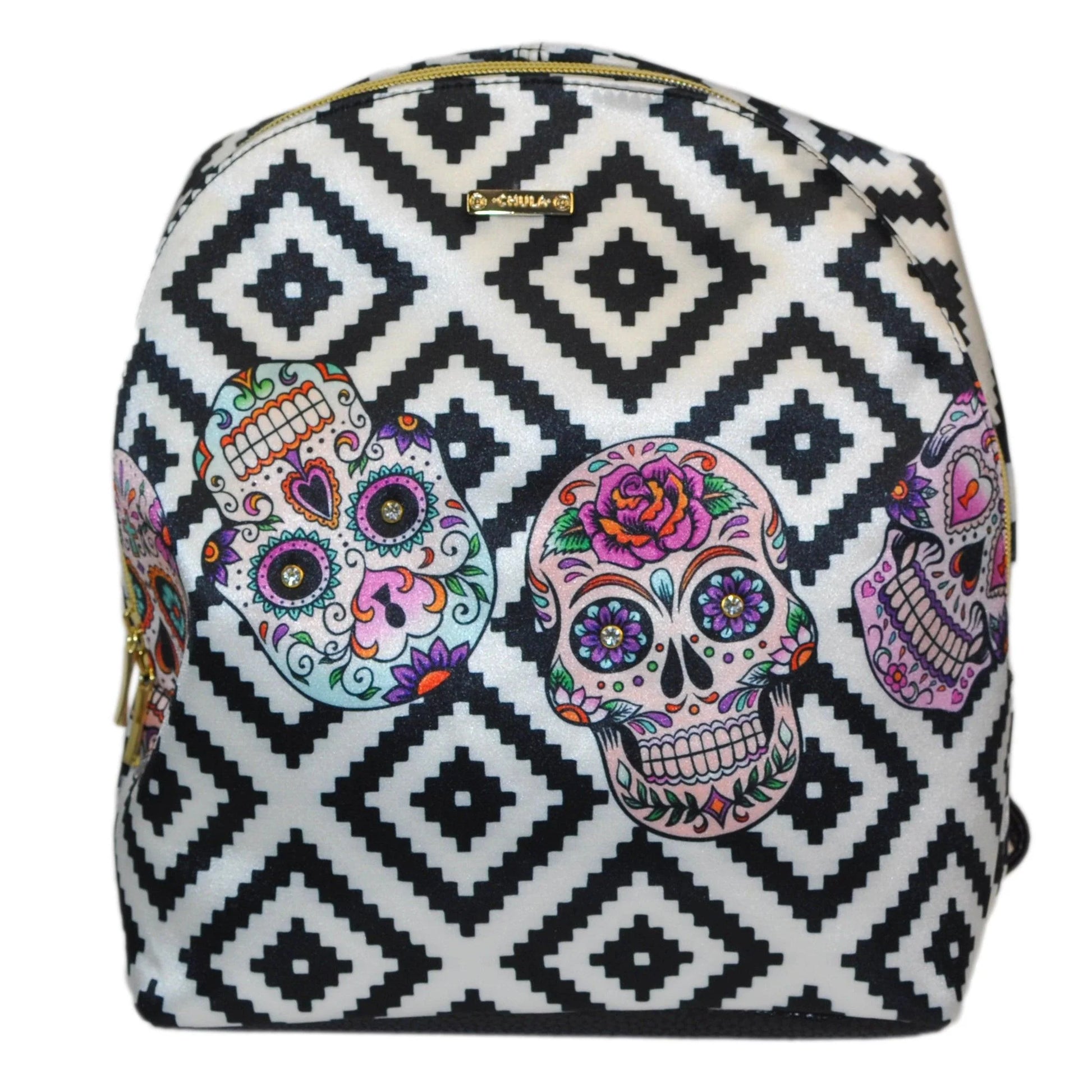 Mochila Pequeña de Mujer con Calaveras y Bolso de Hombro Mini Backpack | CHULA Tulum - CHULA Tulum