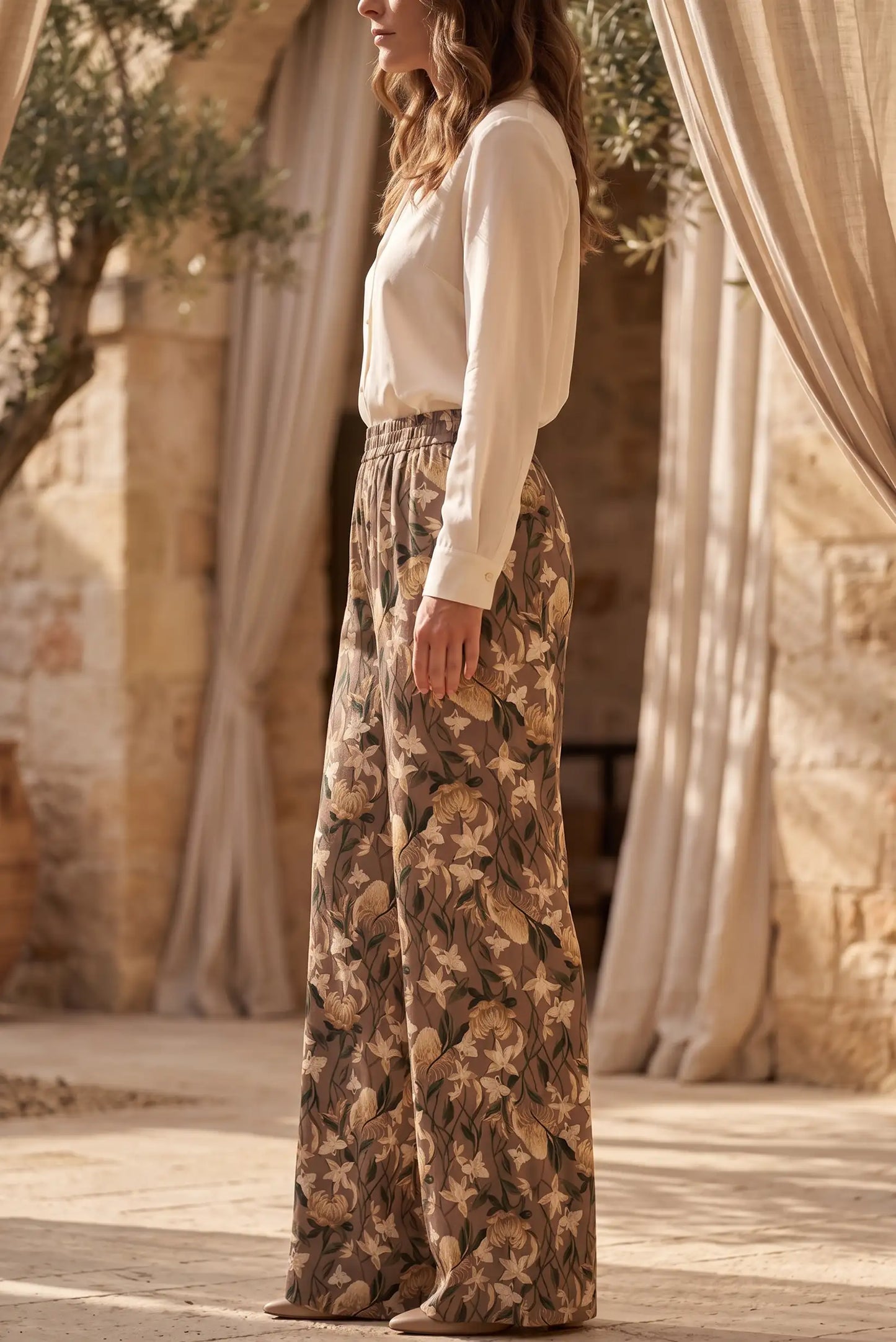 Pantalón Fluido Estampado Floral para Mujer | Colección Terra