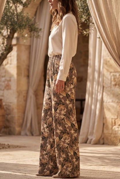 Pantalón Fluido Estampado Floral para Mujer | Colección Terra