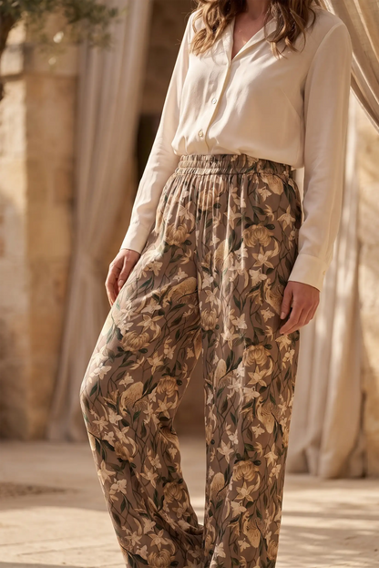 Pantalón Fluido Estampado Floral para Mujer | Colección Terra
