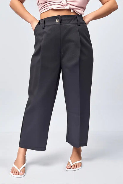 Pantalón De Vestir Mujer Marrón Oscuro Recto Con Pinzas Elegante - CHICA del Sur