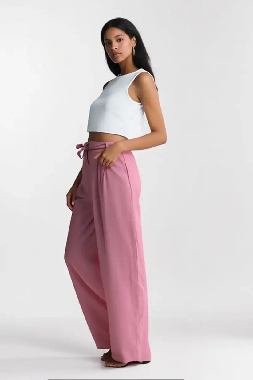 Pantalón mujer Fluido Rosa mujer verano - CHICA del Sur