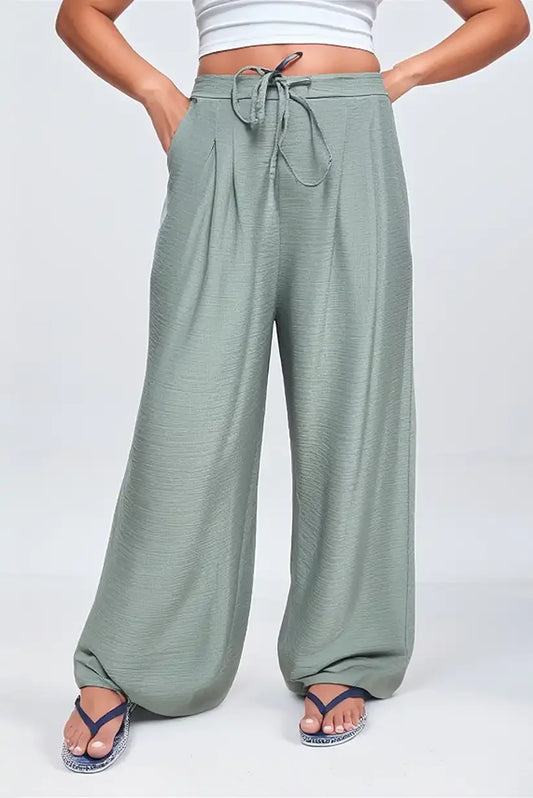 Pantalón Largo Mujer Verde Oliva Fluido Verano Fresco y Elegante - CHICA del Sur