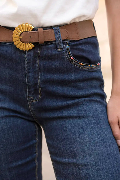 Pantalón Vaquero Recto Mujer Azul Oscuro Corte Clásico Cómodo - CHICA del Sur