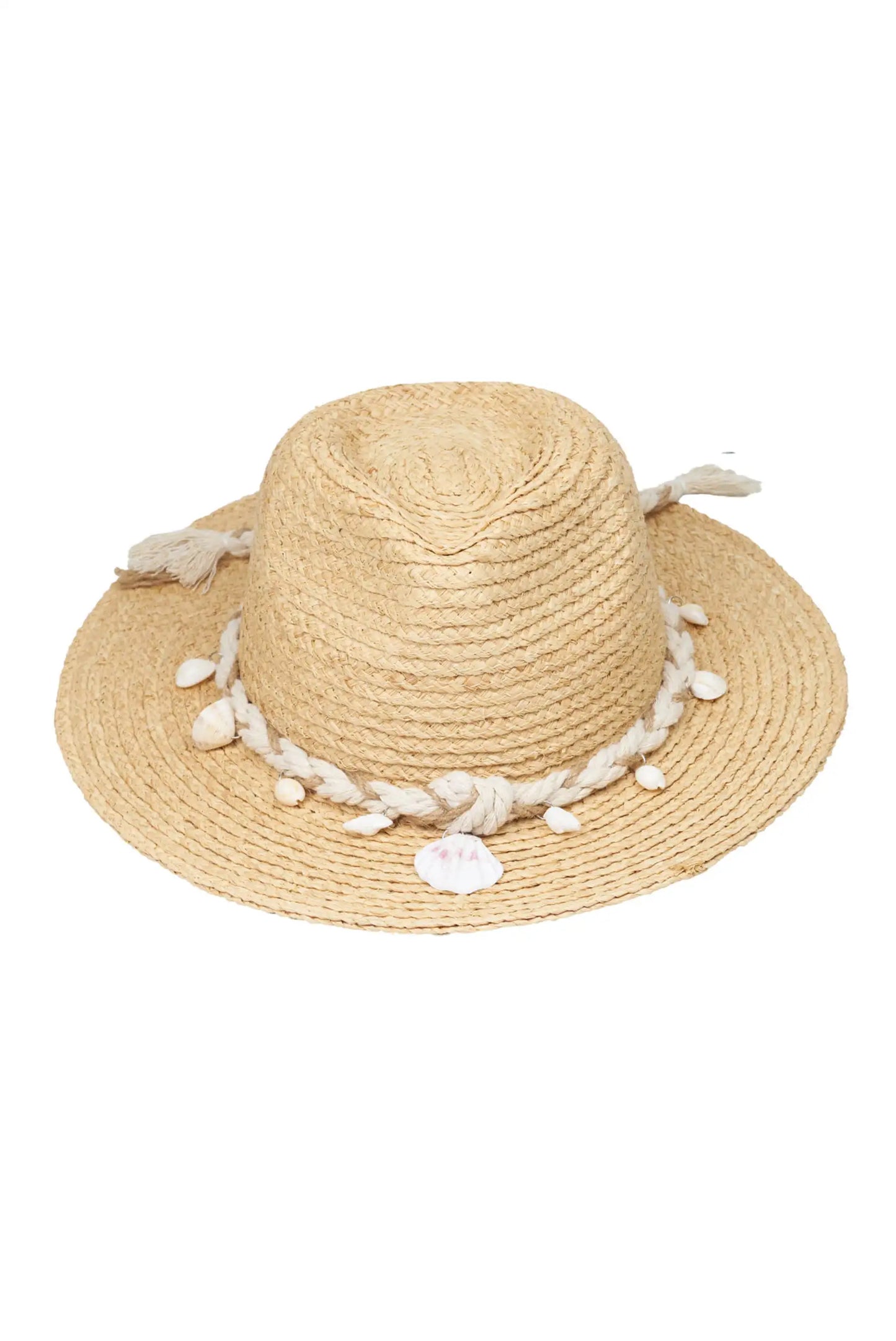 Sombrero de Rafia para Mujer con Conchas | Sombrero de Verano