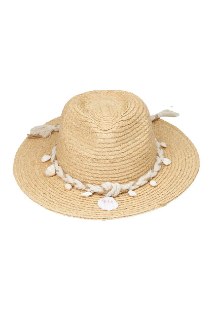 Sombrero de Rafia para Mujer con Conchas | Sombrero de Verano