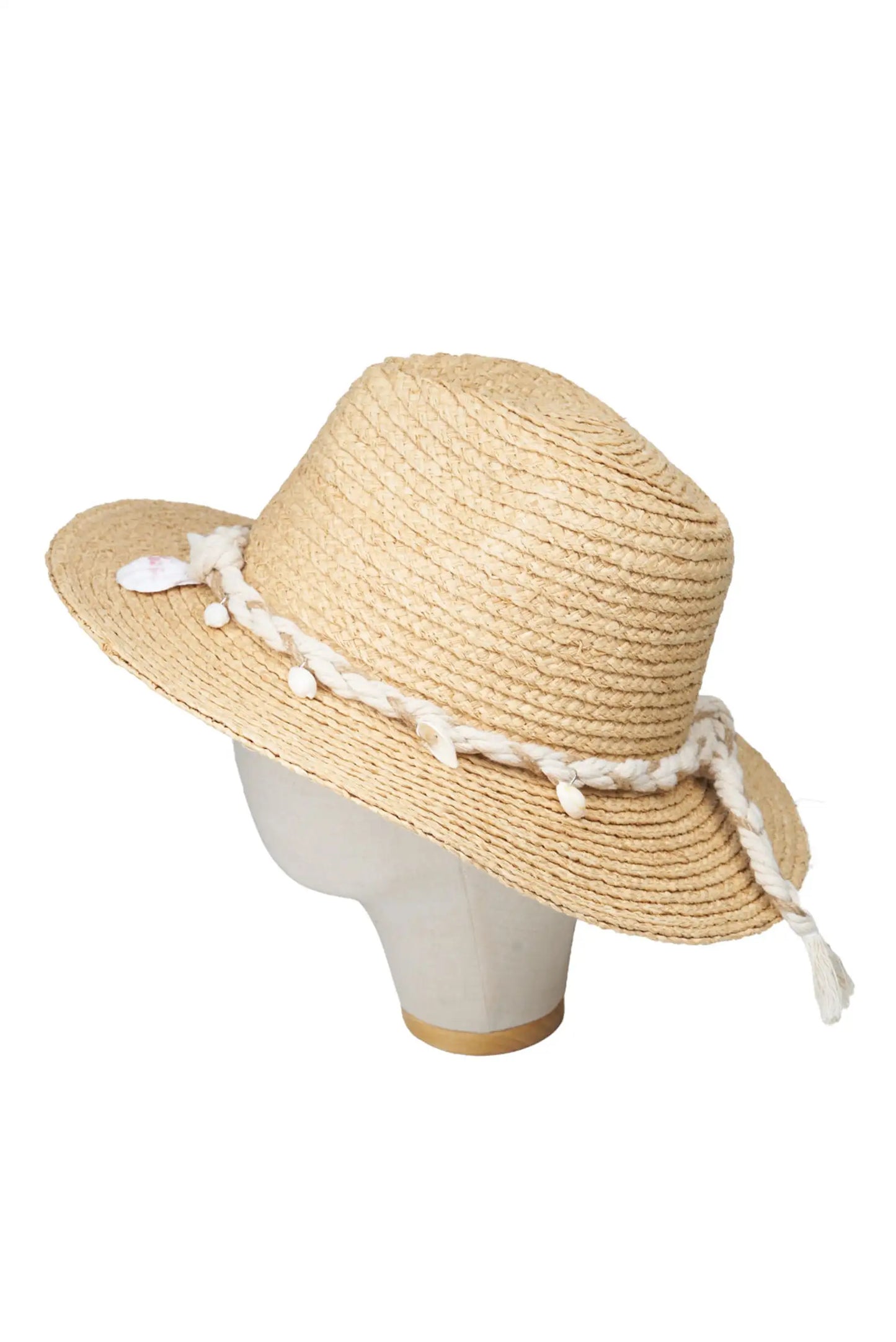 Sombrero de Rafia para Mujer con Conchas | Sombrero de Verano