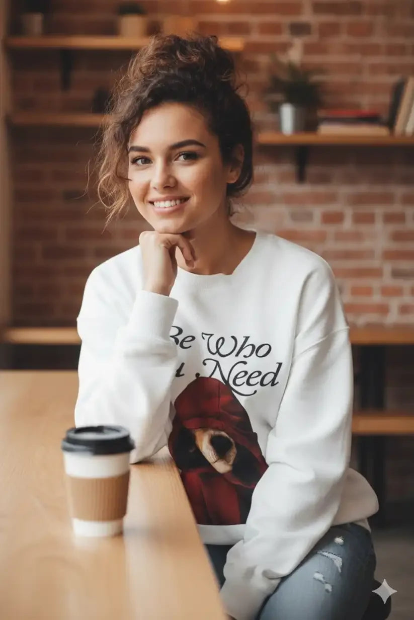 Sudadera de mujer Be Who you need perrito divertido – Talla única - CHICA del Sur