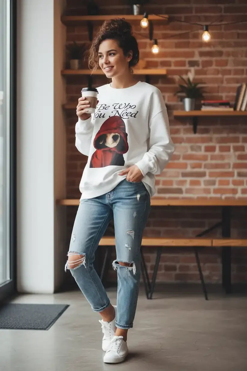 Sudadera de mujer Be Who you need perrito divertido – Talla única - CHICA del Sur