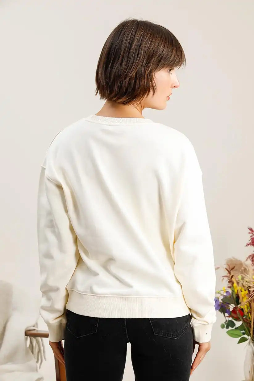 Sudadera mujer Blanca osito Teddy Chic