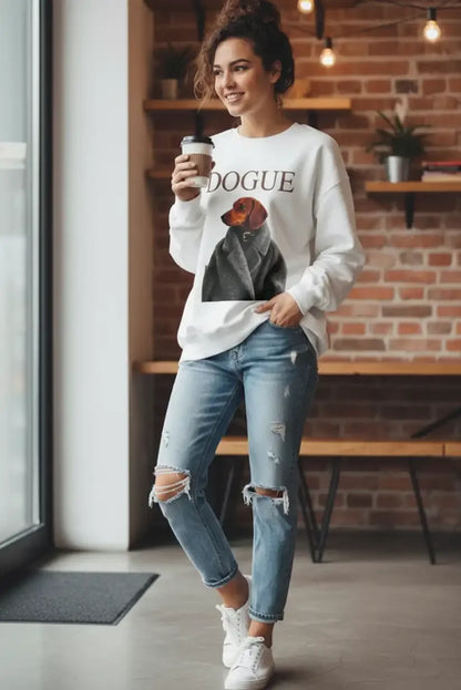 Sudadera mujer blanca “DOGUE Chic” Talla única - CHICA del Sur