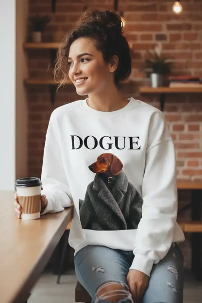 Sudadera mujer blanca “DOGUE Chic” Talla única - CHICA del Sur