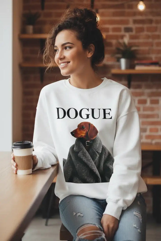 Sudadera mujer blanca “DOGUE Chic” Talla única