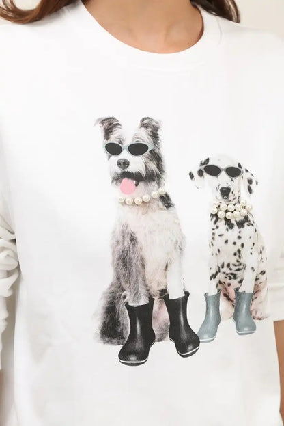 Sudadera Mujer Algodón Estampado Perritos Casual Suave Original - CHICA del Sur