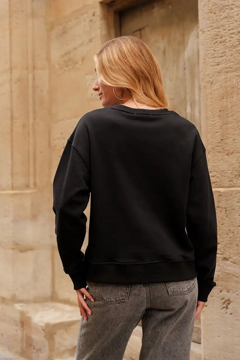 Sudadera Mujer Gatos Ilustrados Algodón Suave Casual Moderna - CHICA del Sur