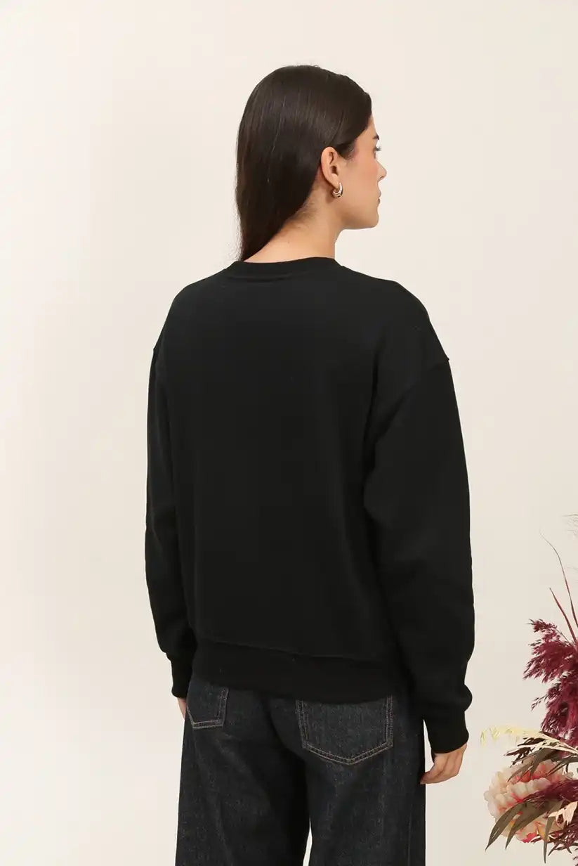 Sudadera Mujer Negra osito Teddy Street