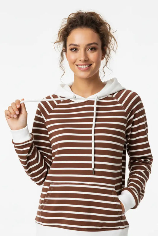 Sudadera Rayas Marrón Blanca Provenza Mujer Casual Otoño Invierno