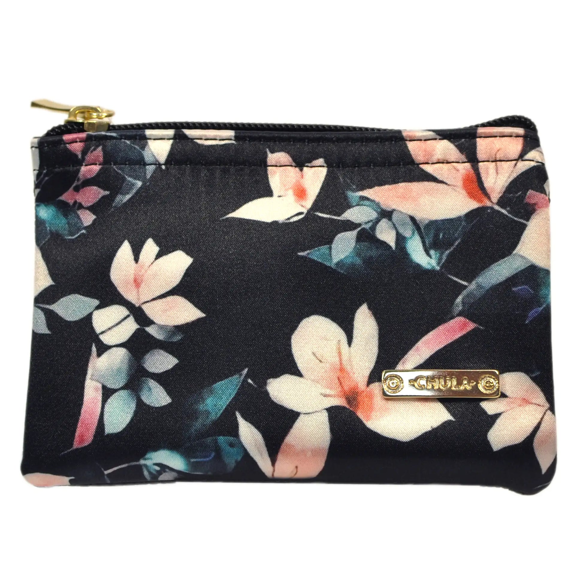 Tarjetero pequeño de Mujer Card Flor Negro Beige | CHULA Tulum