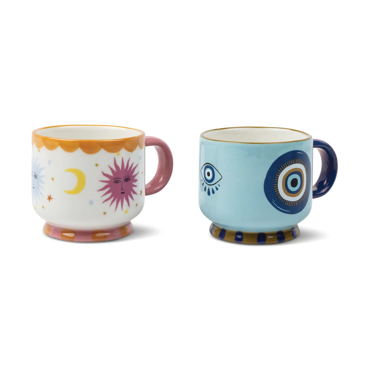 Juego de tazas de cafe A Dopo Sol y lunas, Ojo turco azul