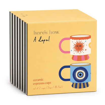 Juego de tazas de cafe A Dopo Sol y lunas, Ojo turco azul
