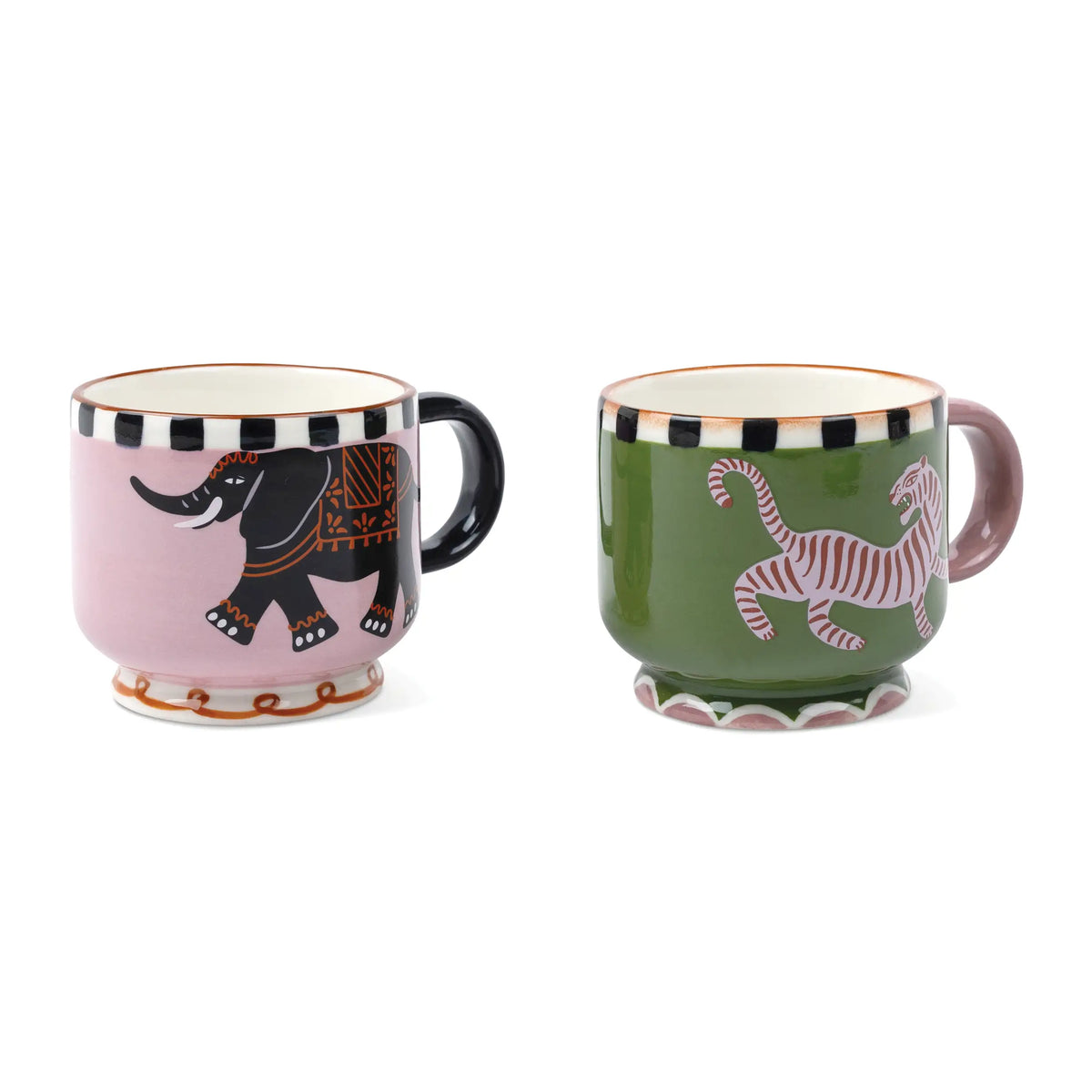 Juego de tazas de cafe A Dopo Elefante y Tigre